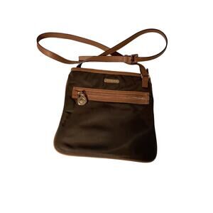 Michael Kors Hamilton Brown and Caramel Nylon Leather Crossbody Bag Authenticate